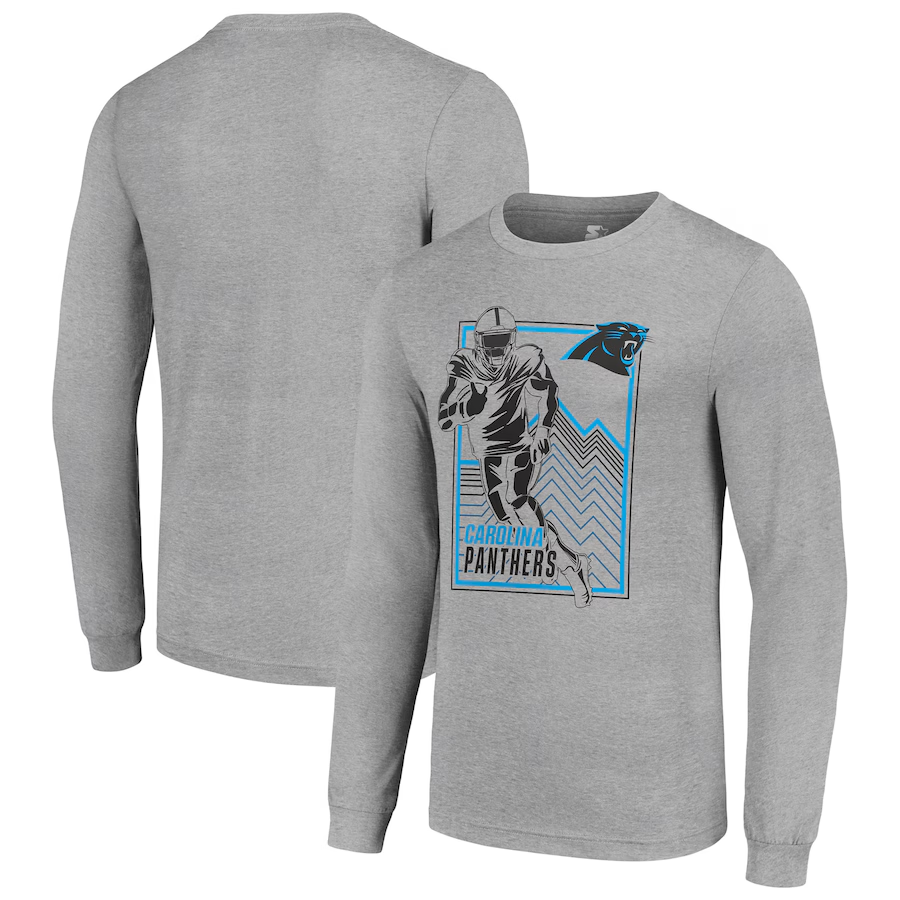 Carolina Panthers grey 2024 NFL Long sleeve T Shirts